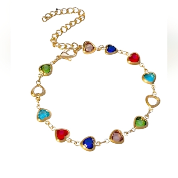 NEW Colorful Heart shape Bracelet multi color - Picture 1 of 6